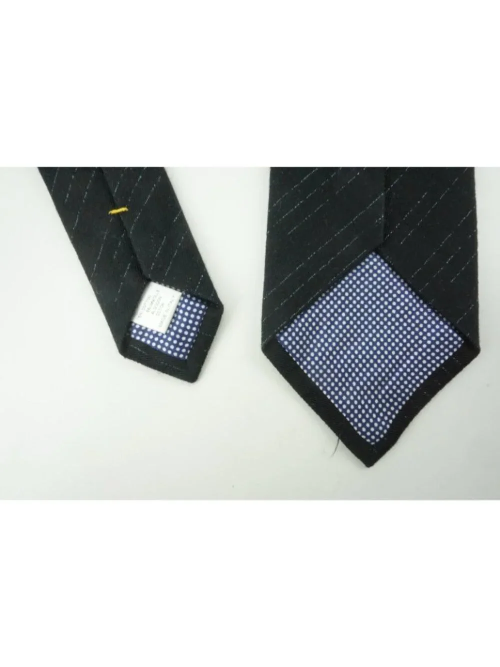 Eton Coal Black Tinsel Striped Silk Blend Tie Brand New With Tags
